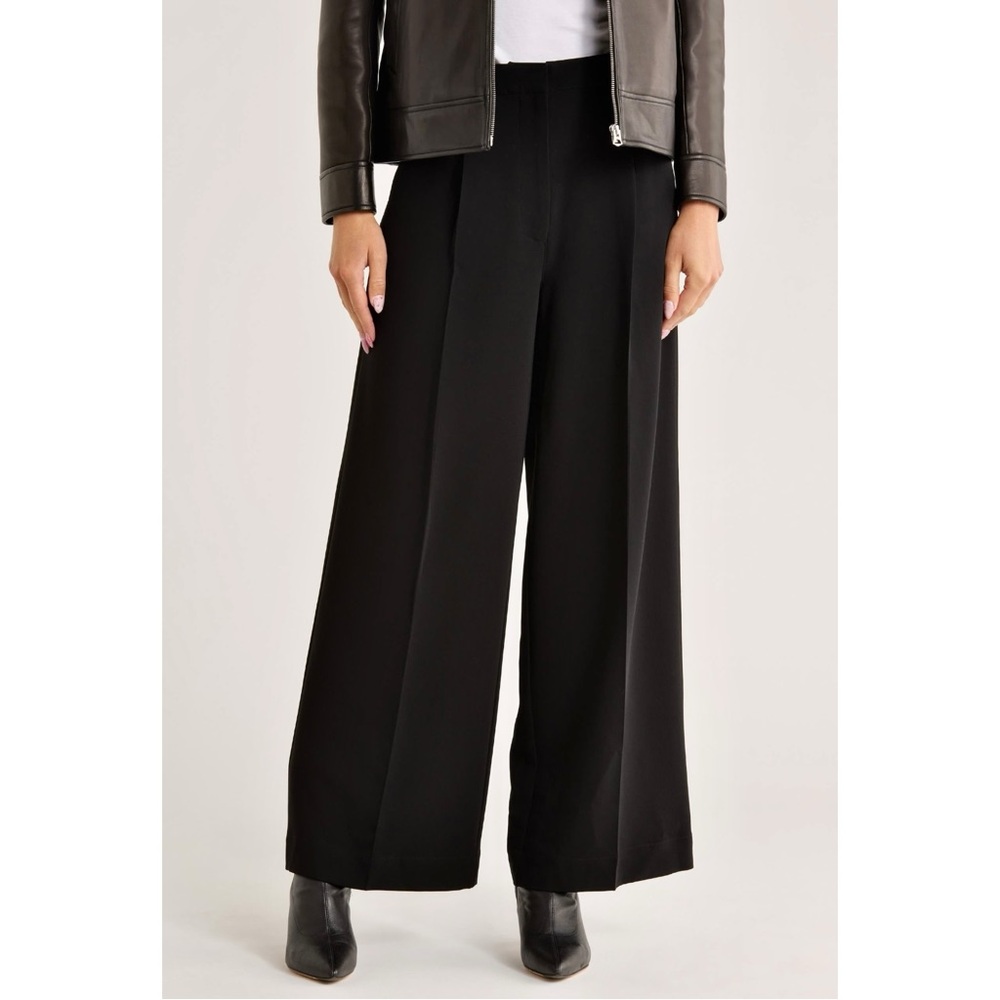 Rag & Bone Alexis Pleated Pant - Black High Rise Cropped Culotte Pants Trousers